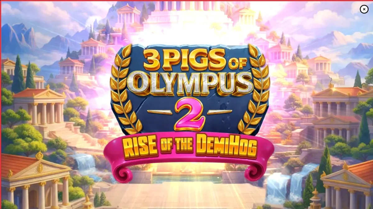 Ang mga pig gods sa 3 Pigs of Olympus 2 Rise of the DemiHog slot