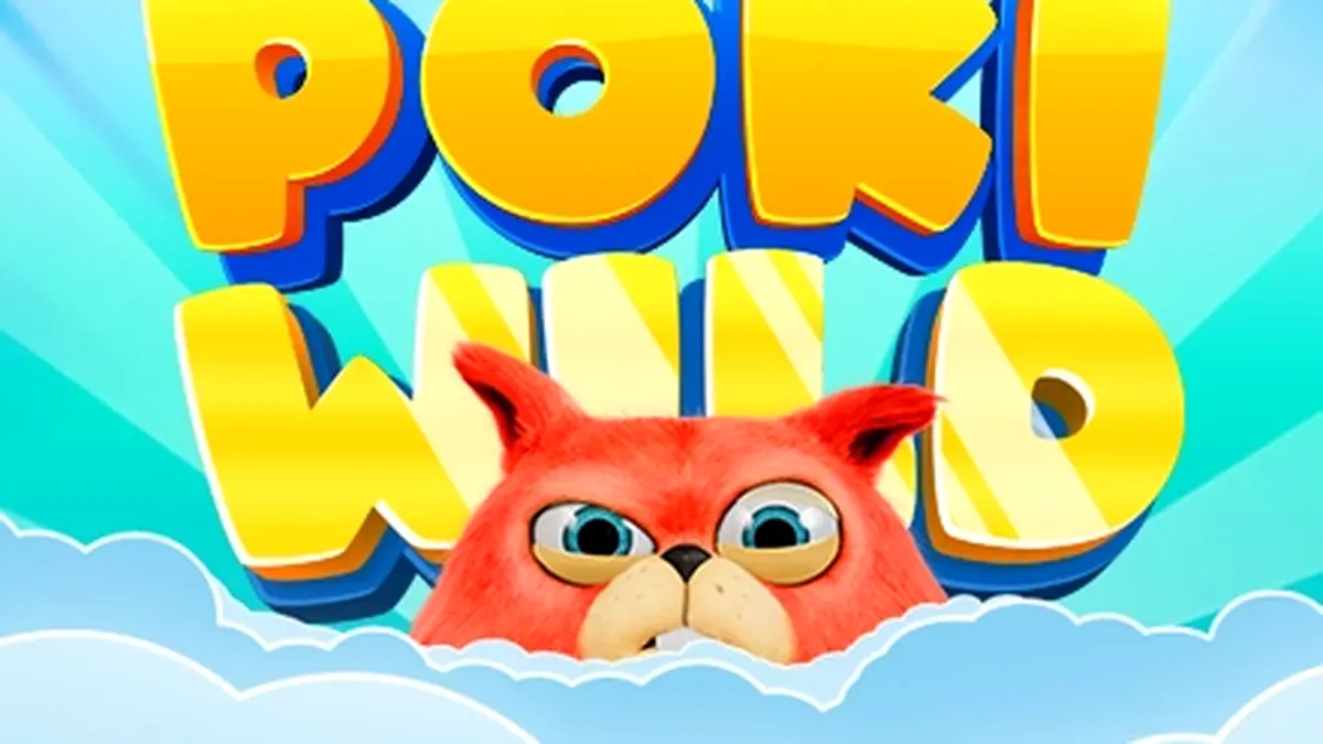 Poki Wild slot game interface na nagpapakita ng 5 reels at makukulay na simbolo.